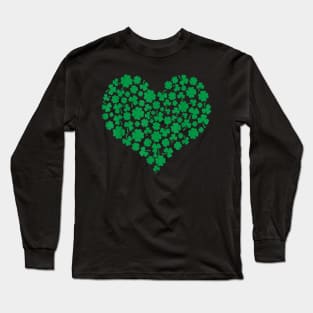 Lucky Shamrock Make Heart Happy St Patrick's Day Long Sleeve T-Shirt